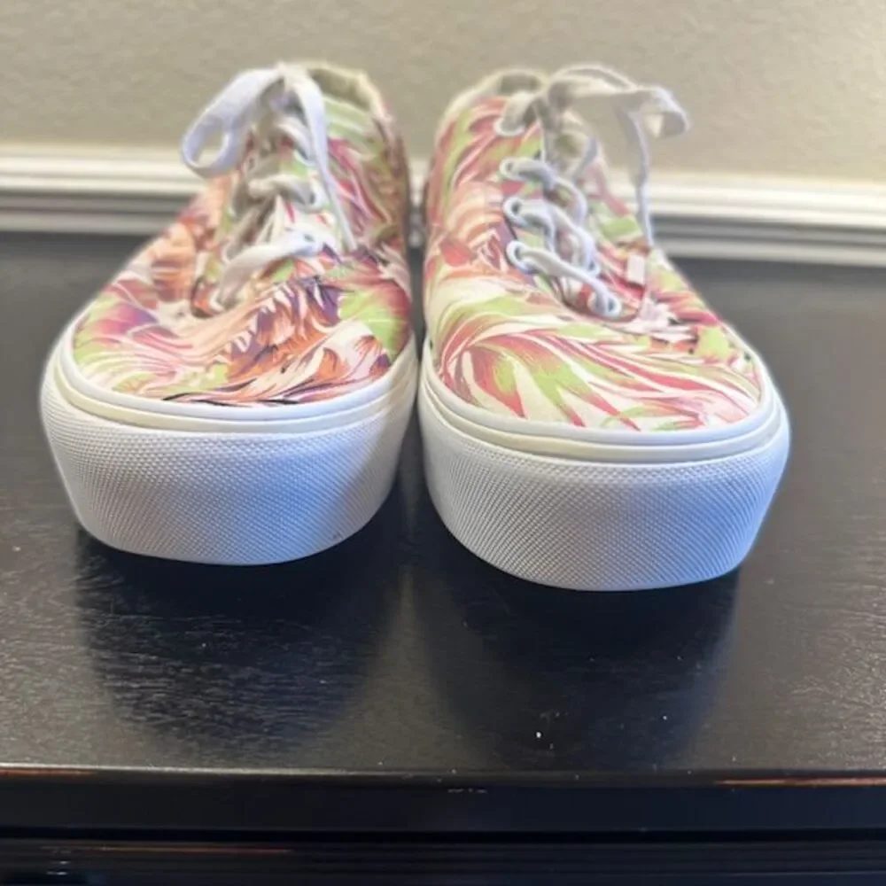 Vans Tropical Floral Pink Green Canvas Sneakers